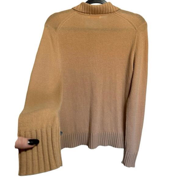 Tory Burch Collared Button Down Sweater Top Pullover Wool Cashmere Size Large - Picture 5 of 11